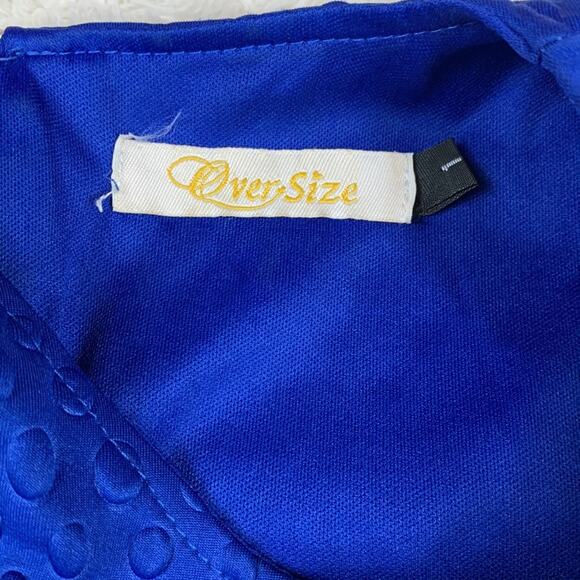 Cobalt blue mesh and bubble fit and flare scuba dress, size 1 - Picture 12 of 13